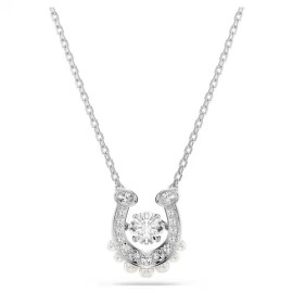 Swarovski Κολιέ Symbolica Crystal pearl, Στρογγυλή κοπή, Pavé, Πέταλο, Λευκό, Επιμετάλλωση ροδίου 5736972