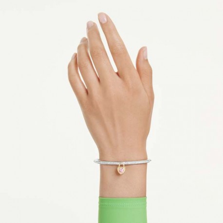 Swarovski Idyllia Βραχιόλι Καρδιά Ροζ, Επιπλατινωμένο Με Λευκά Κρύσταλλα 5737266 