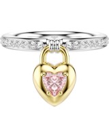 Swarovski Δαχτυλίδι Idyllia Μείξη κοπών, Καρδιά, Ροζ, Φινίρισμα από διάφορα μέταλλα 5737270