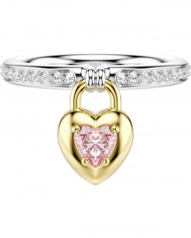 Swarovski Δαχτυλίδι Idyllia Μείξη κοπών, Καρδιά, Ροζ, Φινίρισμα από διάφορα μέταλλα 5737270