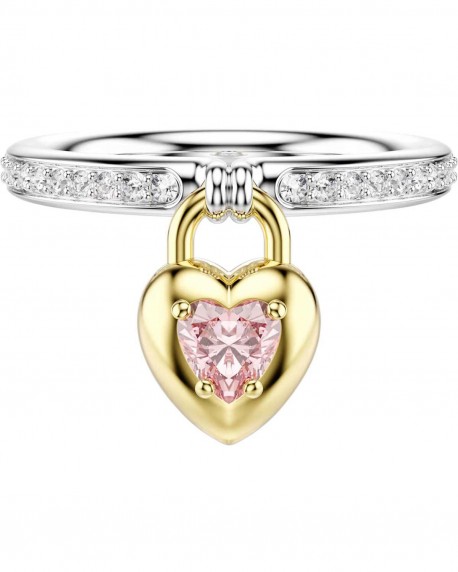 Swarovski Δαχτυλίδι Idyllia Μείξη κοπών, Καρδιά, Ροζ, Φινίρισμα από διάφορα μέταλλα 5737270 