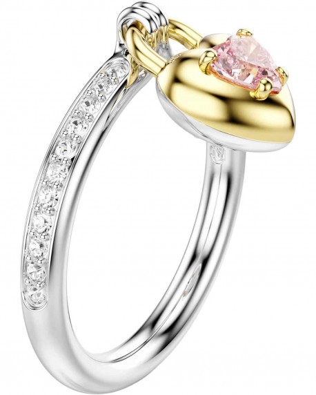 Swarovski Δαχτυλίδι Idyllia Μείξη κοπών, Καρδιά, Ροζ, Φινίρισμα από διάφορα μέταλλα 5737270 