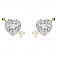 Swarovski Σκουλαρίκια Idyllia Μείξη κοπών, Καρδιά με βέλος, Λευκά, Φινίρισμα από διάφορα μέταλλα 5737298