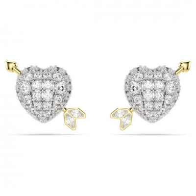 Swarovski Σκουλαρίκια Idyllia Μείξη κοπών, Καρδιά με βέλος, Λευκά, Φινίρισμα από διάφορα μέταλλα 5737298