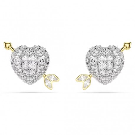 Swarovski Σκουλαρίκια Idyllia Μείξη κοπών, Καρδιά με βέλος, Λευκά, Φινίρισμα από διάφορα μέταλλα 5737298 