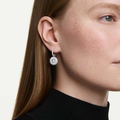 Swarovski Σκουλαρίκια Sublima Στρογγυλή κοπή, Λευκά, Επιμετάλλωση ροδίου 5738193 