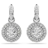 Swarovski Σκουλαρίκια Sublima Στρογγυλή κοπή, Λευκά, Επιμετάλλωση ροδίου 5738193