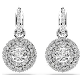 Swarovski Σκουλαρίκια Sublima Στρογγυλή κοπή, Λευκά, Επιμετάλλωση ροδίου 5738193