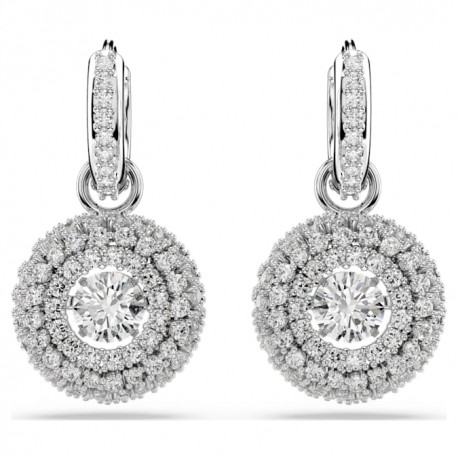 Swarovski Σκουλαρίκια Sublima Στρογγυλή κοπή, Λευκά, Επιμετάλλωση ροδίου 5738193 
