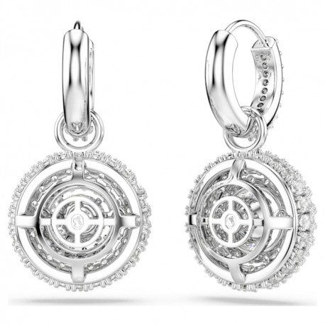 Swarovski Σκουλαρίκια Sublima Στρογγυλή κοπή, Λευκά, Επιμετάλλωση ροδίου 5738193 