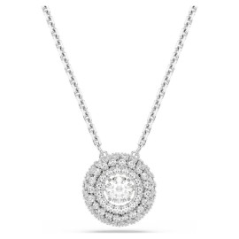Swarovski κολιέ Sublima Στρογγυλή κοπή, Λευκό, Επιμετάλλωση ροδίου 5738246
