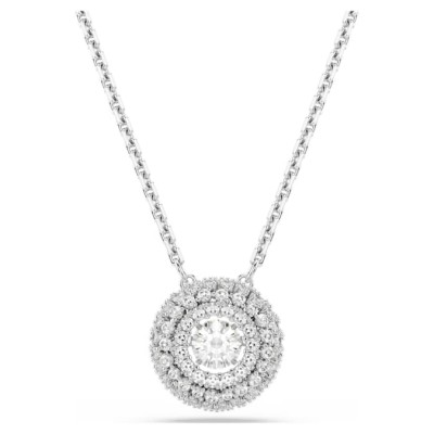 Swarovski κολιέ Sublima Στρογγυλή κοπή, Λευκό, Επιμετάλλωση ροδίου 5738246 Swarovski κολιέ Sublima Στρογγυλή κοπή, Λευκό, Επιμετάλλωση ροδίου 5738246