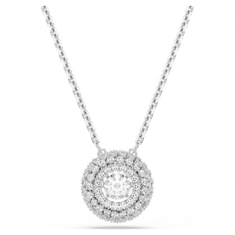Swarovski κολιέ Sublima Στρογγυλή κοπή, Λευκό, Επιμετάλλωση ροδίου 5738246 