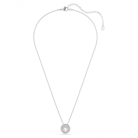 Swarovski κολιέ Sublima Στρογγυλή κοπή, Λευκό, Επιμετάλλωση ροδίου 5738246 