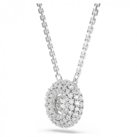 Swarovski κολιέ Sublima Στρογγυλή κοπή, Λευκό, Επιμετάλλωση ροδίου 5738246 