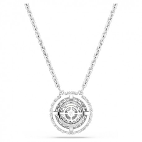 Swarovski κολιέ Sublima Στρογγυλή κοπή, Λευκό, Επιμετάλλωση ροδίου 5738246 