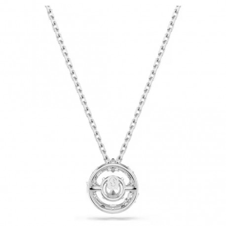 Swarovski Μενταγιόν Constella Στρογγυλή κοπή, Dancing Stone, Λευκό, Επιμετάλλωση ροδίου 5738247 