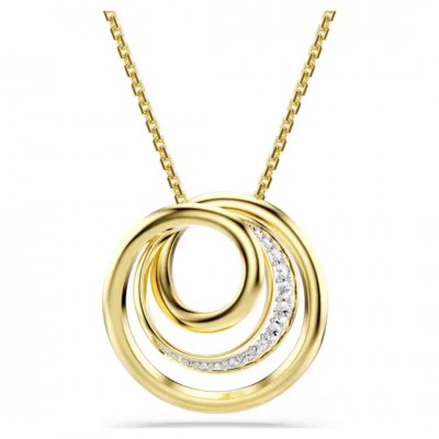 Swarovski Κολιέ Hyperbola Στρογγυλή κοπή, Λευκό, Επιμετάλλωση σε χρυσαφί τόνο 5740410 Swarovski Κολιέ Hyperbola Στρογγυλή κοπή, Λευκό, Επιμετάλλωση σε χρυσαφί τόνο 5740410