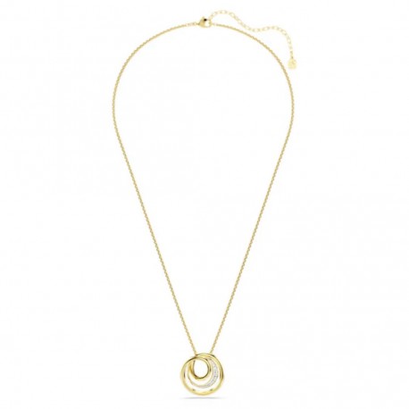 Swarovski Κολιέ Hyperbola Στρογγυλή κοπή, Λευκό, Επιμετάλλωση σε χρυσαφί τόνο 5740410 