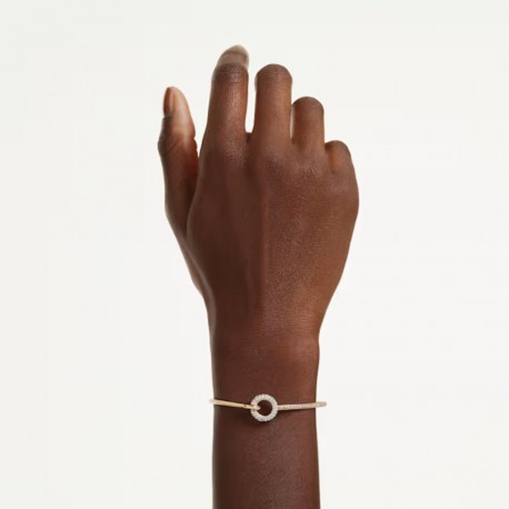 Swarovski βραχιόλι Dextera Στρογγυλή κοπή, Λευκό, Επιμετάλλωση σε χρυσαφί τόνο 5743568 