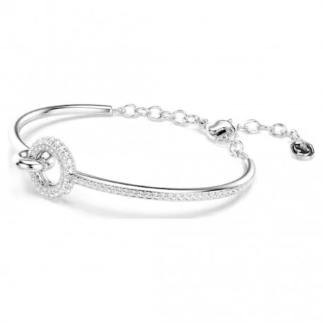 Swarovski βραχιόλι Dextera Στρογγυλή κοπή, Λευκό, Επιμετάλλωση ροδίου 5743569 