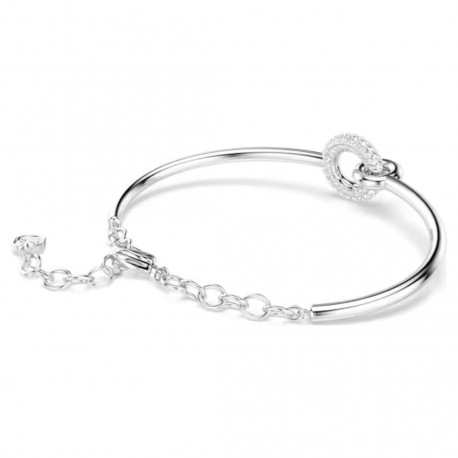 Swarovski βραχιόλι Dextera Στρογγυλή κοπή, Λευκό, Επιμετάλλωση ροδίου 5743569 