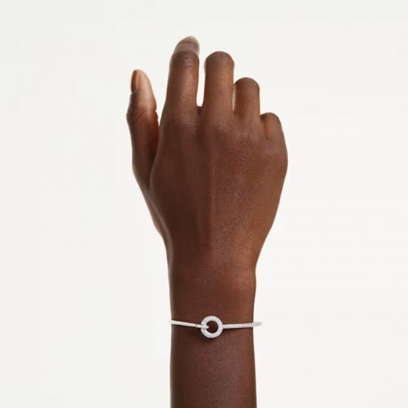 Swarovski βραχιόλι Dextera Στρογγυλή κοπή, Λευκό, Επιμετάλλωση ροδίου 5743569 