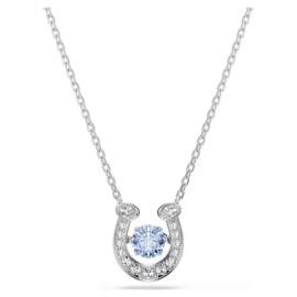 Swarovski Κολιέ Symbolica Στρογγυλή κοπή, Pavé, Πέταλο, Μπλε, Επιμετάλλωση ροδίου 5746562