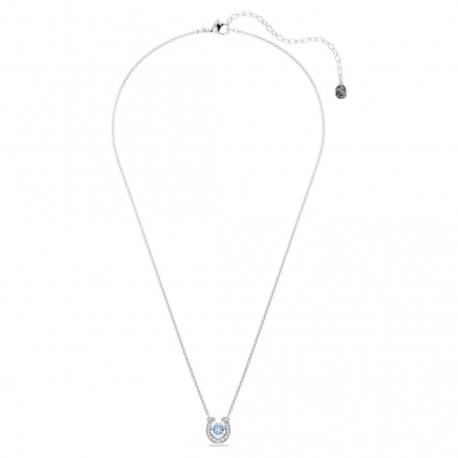 Swarovski Κολιέ Symbolica Στρογγυλή κοπή, Pavé, Πέταλο, Μπλε, Επιμετάλλωση ροδίου 5746562 