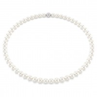 Swarovski Κολιέ Matrix Crystal pearl, Λευκό, Επιμετάλλωση ροδίου 5747746