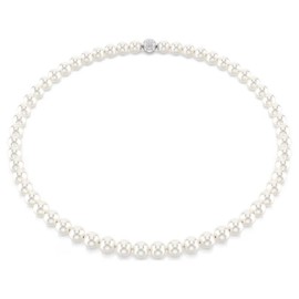 Swarovski Κολιέ Matrix Crystal pearl, Λευκό, Επιμετάλλωση ροδίου 5747746