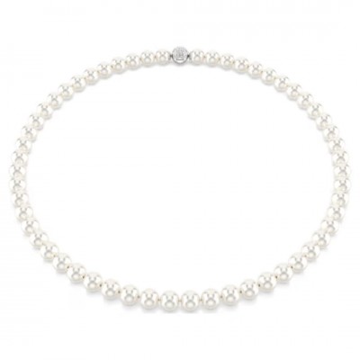 Swarovski Κολιέ Matrix Crystal pearl, Λευκό, Επιμετάλλωση ροδίου 5747746