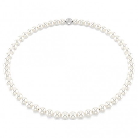 Swarovski Κολιέ Matrix Crystal pearl, Λευκό, Επιμετάλλωση ροδίου 5747746 