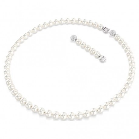 Swarovski Κολιέ Matrix Crystal pearl, Λευκό, Επιμετάλλωση ροδίου 5747746 