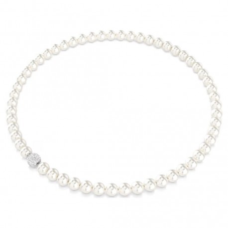 Swarovski Κολιέ Matrix Crystal pearl, Λευκό, Επιμετάλλωση ροδίου 5747746 