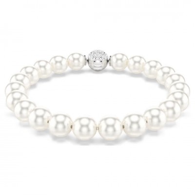 Swarovski Βραχιόλι Matrix Crystal pearl, Λευκό, Επιμετάλλωση ροδίου 5747747