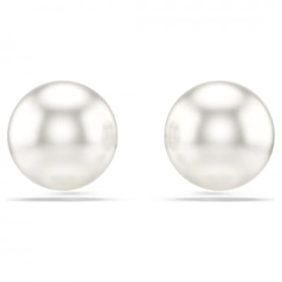 Swarovski Σκουλαρίκια Matrix Crystal pearl, Λευκά, Επιμετάλλωση ροδίου 5747752
