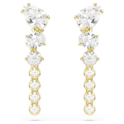 Swarovski Σκουλαρίκια Mesmera, Λευκά, Φινίρισμα με χρυσό 18 καρατίων 5747936