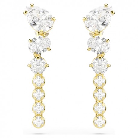 Swarovski Σκουλαρίκια Mesmera, Λευκά, Φινίρισμα με χρυσό 18 καρατίων 5747936 