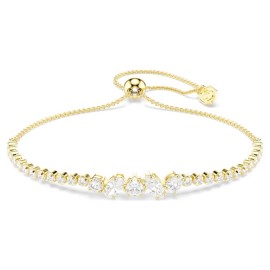 Swarovski Βραχιόλι Mesmera Μείξη κοπών, Λευκό, Φινίρισμα με χρυσό 18 καρατίων 5747939