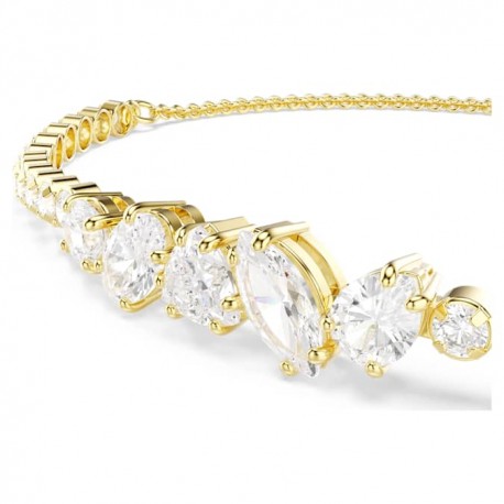 Swarovski Βραχιόλι Mesmera Μείξη κοπών, Λευκό, Φινίρισμα με χρυσό 18 καρατίων 5747939 