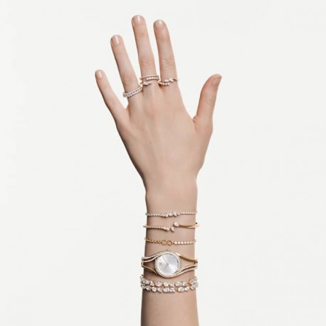 Swarovski Βραχιόλι Mesmera Μείξη κοπών, Λευκό, Φινίρισμα με χρυσό 18 καρατίων 5747939 