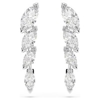 Swarovski Σκουλαρίκια Mesmera Κοπή Marquise, Λευκά, Επιμετάλλωση ροδίου 5748007