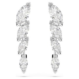 Swarovski Σκουλαρίκια Mesmera Κοπή Marquise, Λευκά, Επιμετάλλωση ροδίου 5748007
