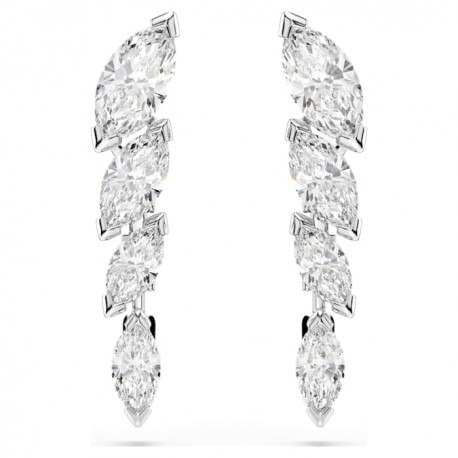 Swarovski Σκουλαρίκια Mesmera Κοπή Marquise, Λευκά, Επιμετάλλωση ροδίου 5748007 