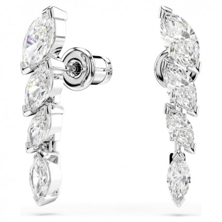 Swarovski Σκουλαρίκια Mesmera Κοπή Marquise, Λευκά, Επιμετάλλωση ροδίου 5748007 