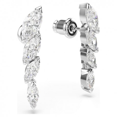 Swarovski Σκουλαρίκια Mesmera Κοπή Marquise, Λευκά, Επιμετάλλωση ροδίου 5748007 
