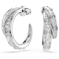 Swarovski Σκουλαρίκια Κρίκοι Vienna Μείξη κοπών, Λευκά, Επιμετάλλωση ροδίου 5749069