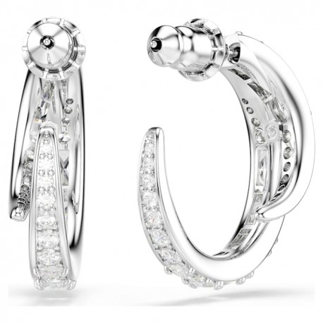 Swarovski Σκουλαρίκια Κρίκοι Vienna Μείξη κοπών, Λευκά, Επιμετάλλωση ροδίου 5749069 