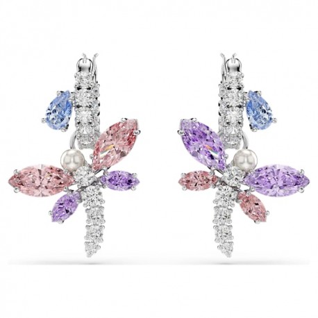 Swarovski Σκουλαρίκια Ariana Grande x Swarovski, Λιβελούλα, Πολύχρωμα, Επιμετάλλωση ροδίου 5749185 